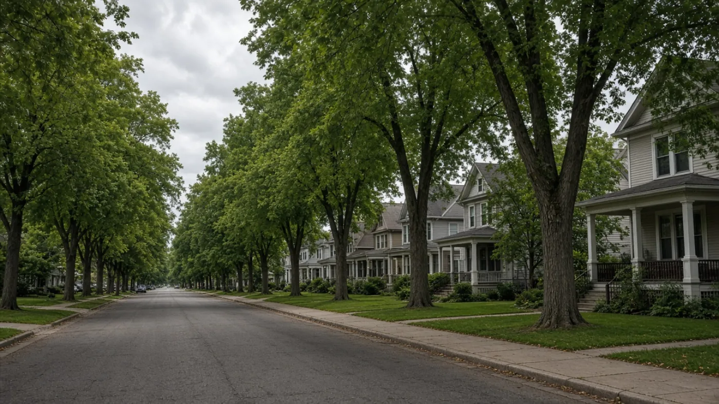 Waterloo neighborhood boulevard with street trees